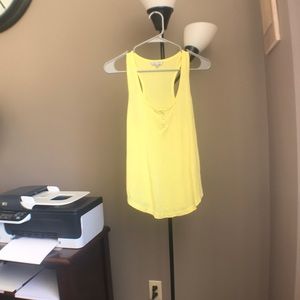Bright yellow button down tank top